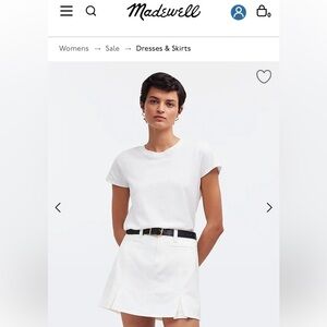 NWT Madewell White Denim Skirt